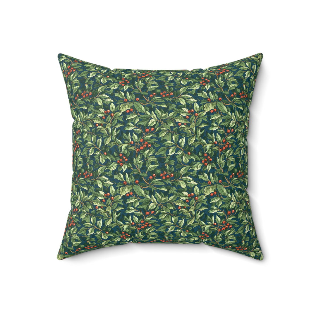 Microsuede Cushion / William Morris Inspired - winter berries