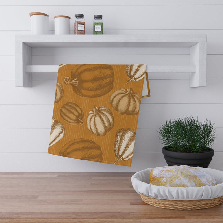 Cotton Twill Tea Towel / Cozy Pumpkins