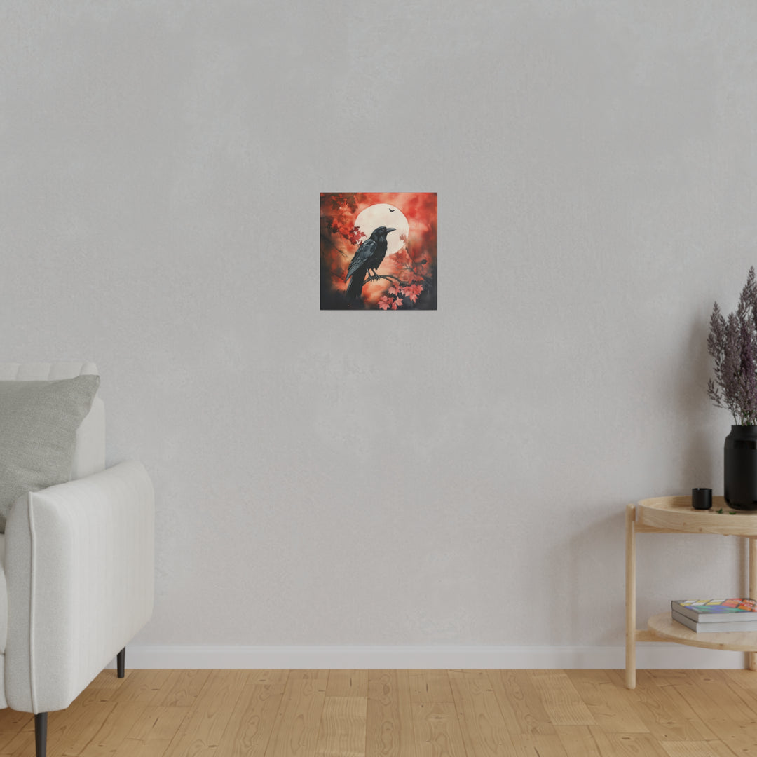 Square Matte Canvas / Halloween Art - Autumn Moon Raven