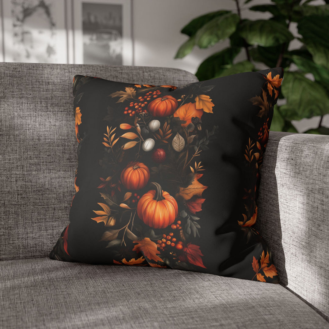 Microsuede Square Pillow Cover / Moody Autumn - Pumpkin Harvest