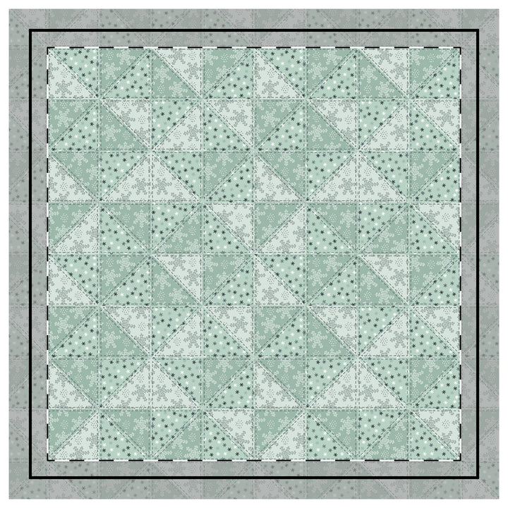 Quilted Sham / 3 sizes / Patchwork / Pinwheel / Snow - Mint