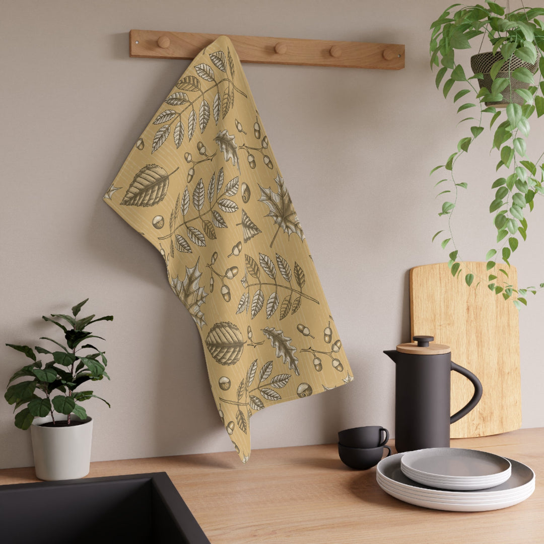 Cotton Twill Tea Towel / Cozy Leaves