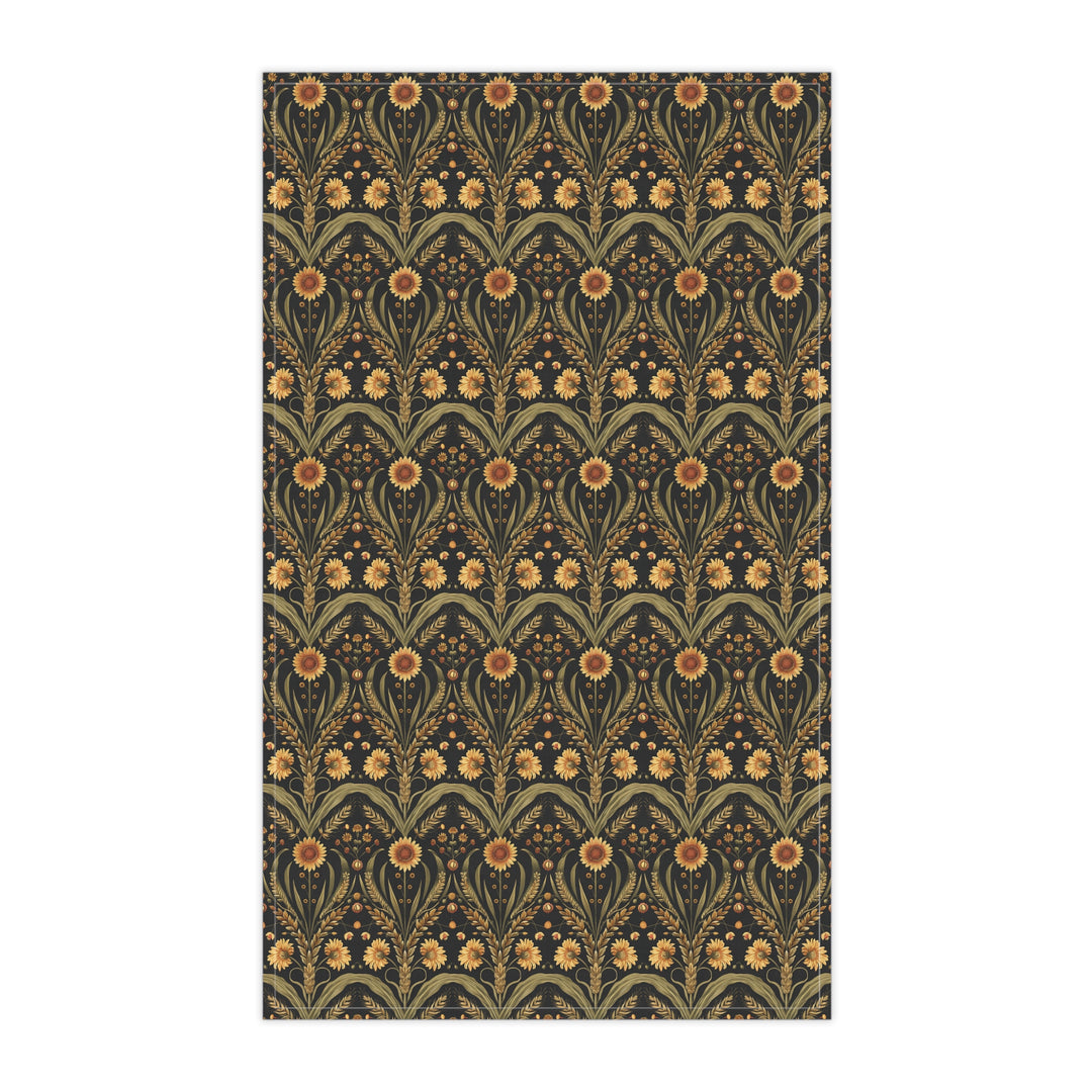 Cotton Twill Tea Towel / William Morris Inspired Collection - Sunflower Stalks