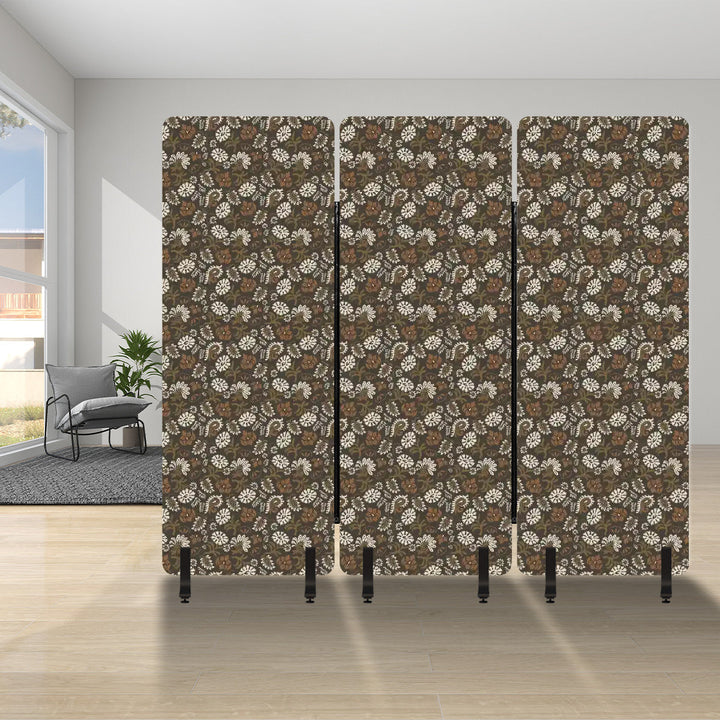 3 Panel Sound-Absorbing Room Divider / Vintage Floral