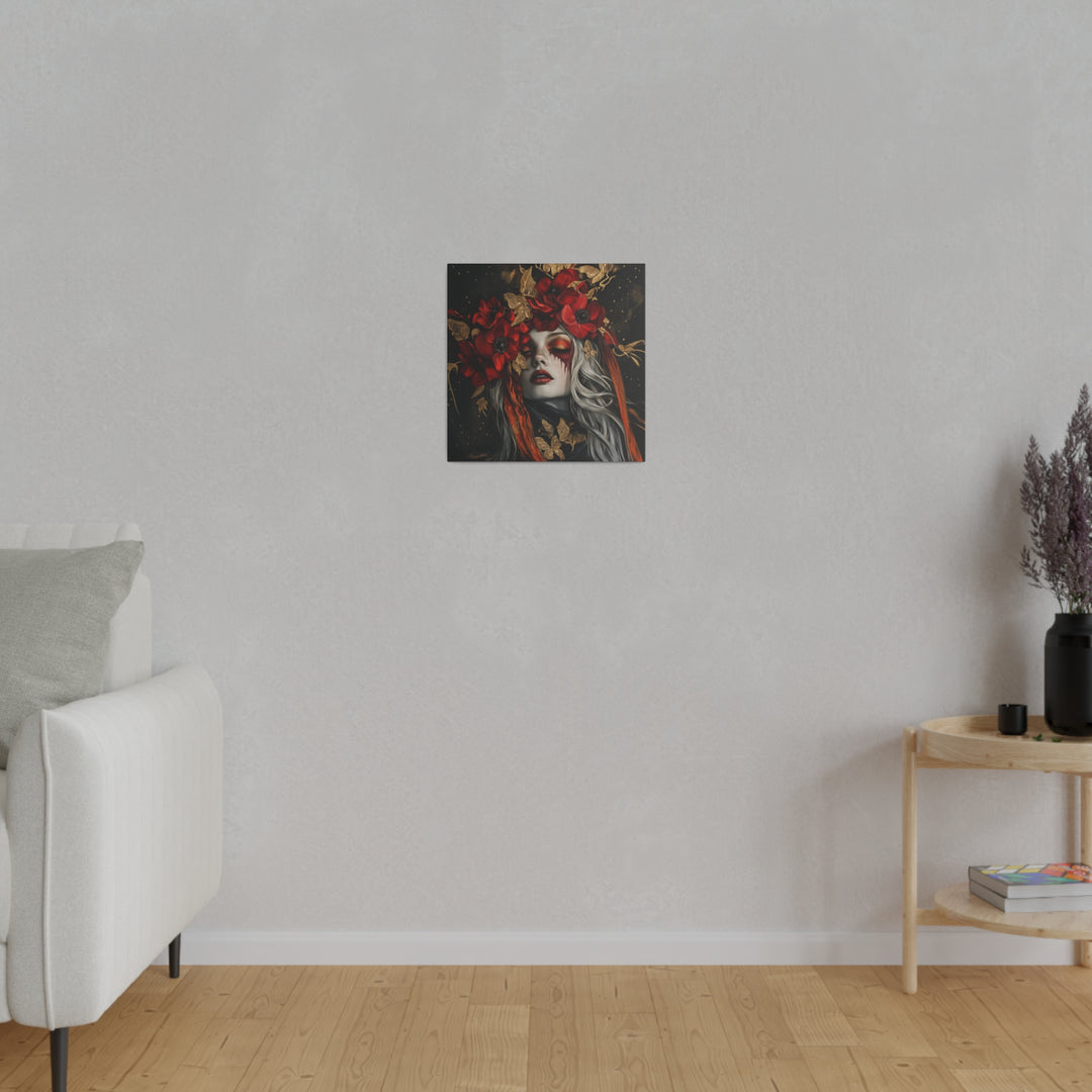 Square Matte Canvas / Autumn Fall Art / Woman - Anemone