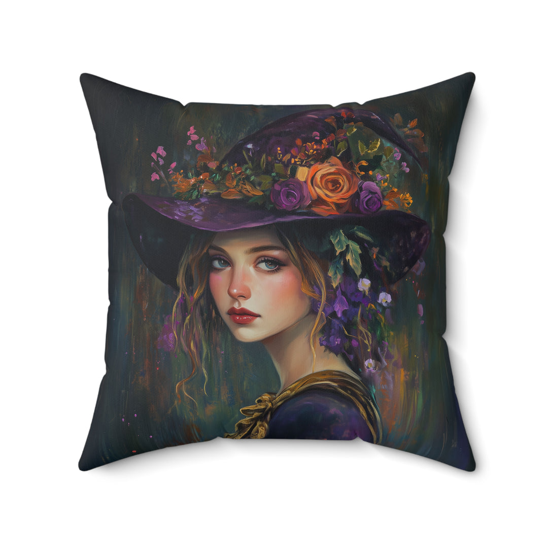 Microsuede Cushion / Halloween Art / Witch - Heliotrope /