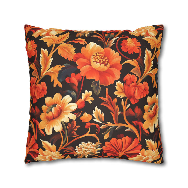 Microsuede Square Pillow Cover / Fall Jacobean - Amalfia