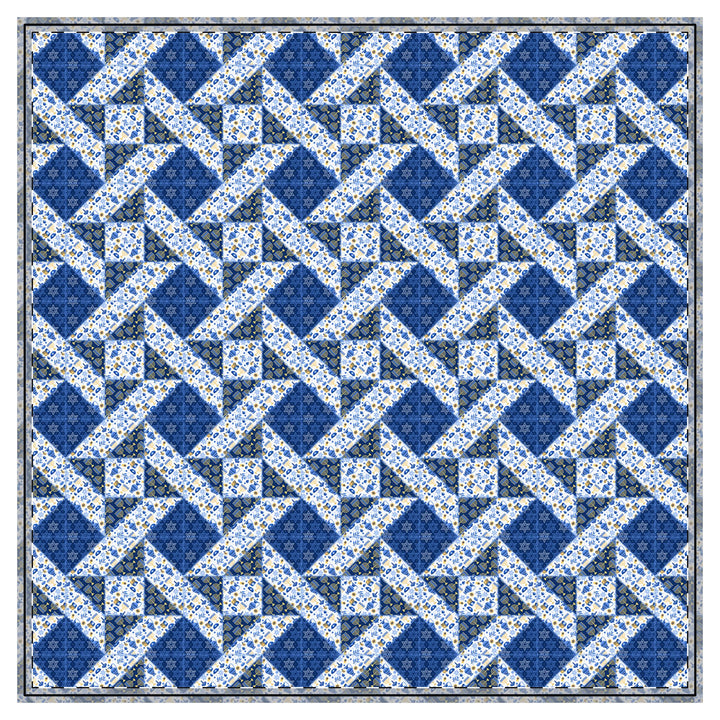 Quilted Coverlet / 4 sizes / Patchwork / Quad Star / Hanukkah