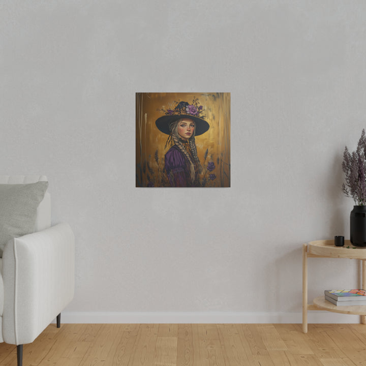 Square Matte Canvas / Autumn Fall Art / Woman - Savanah