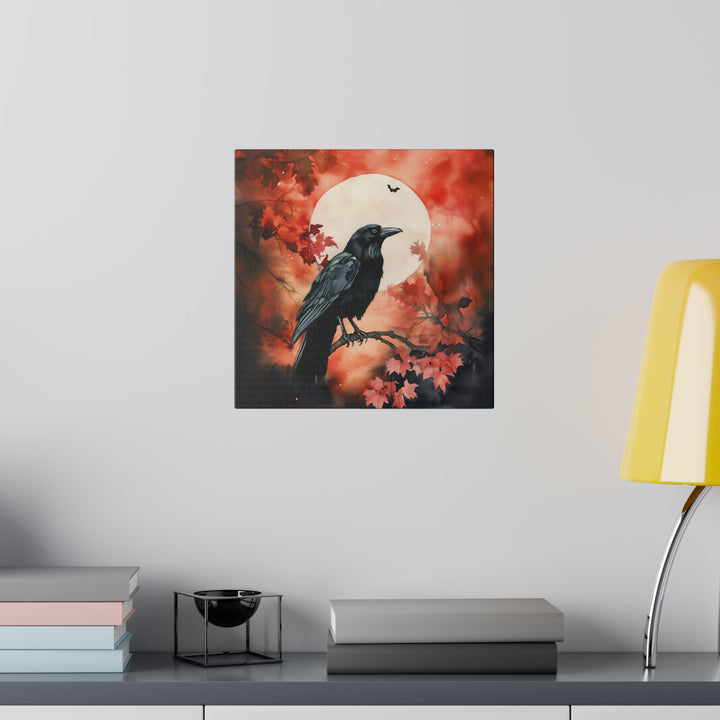 Square Matte Canvas / Halloween Art - Autumn Moon Raven