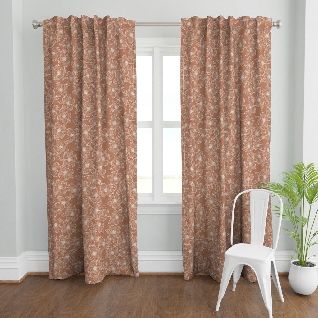 Cotton Curtain Panel | Dogwood - Spiced Cider (SW - Naturally Refined Collection)