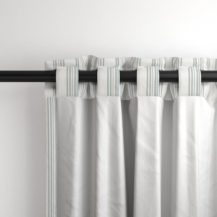 Cotton Curtain Panel | Ticking Stripe - Delft (SW - Naturally Refined Collection)