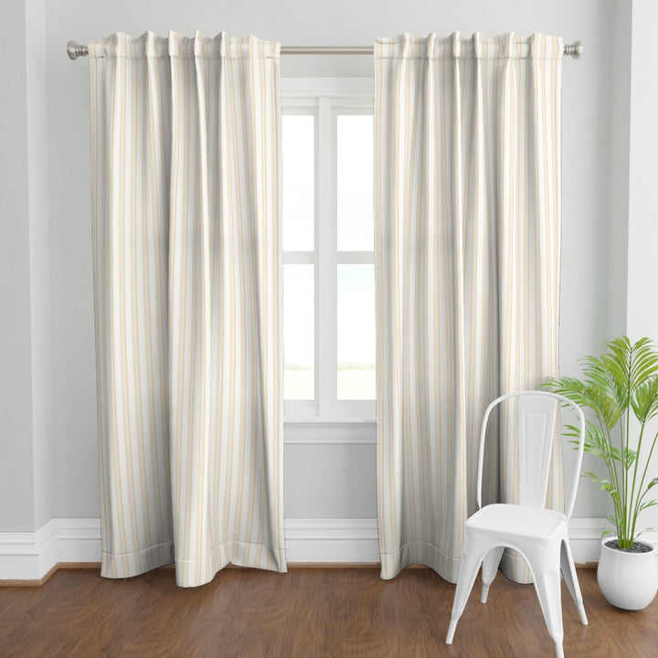 Cotton Curtain Panel | Ticking Stripe - Sequin Yellow (SW - Naturally Refined Collection)