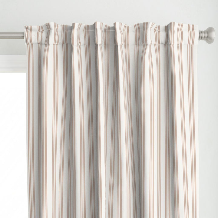 Cotton Curtain Panel | Ticking Stripe - Spiced Cider (SW - Naturally Refined Collection)