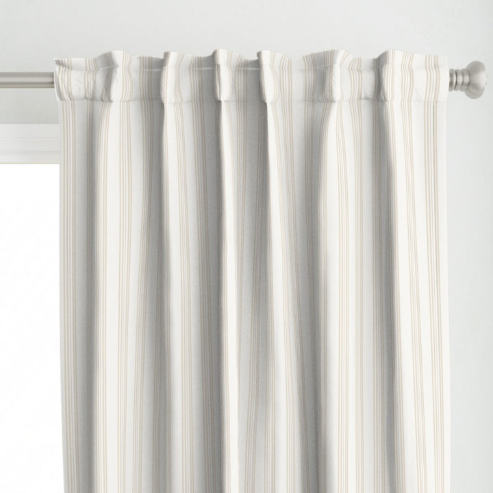 Cotton Curtain Panel | Ticking Stripe - Stucco (SW - Naturally Refined Collection)