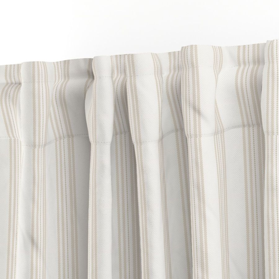 Cotton Curtain Panel | Ticking Stripe - Stucco (SW - Naturally Refined Collection)