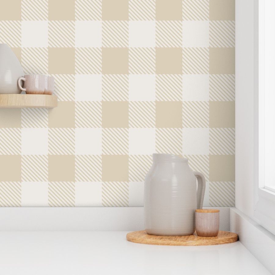 Wallpaper | Buffalo Plaid - Stucco (SW - Naturally Refined Collection)