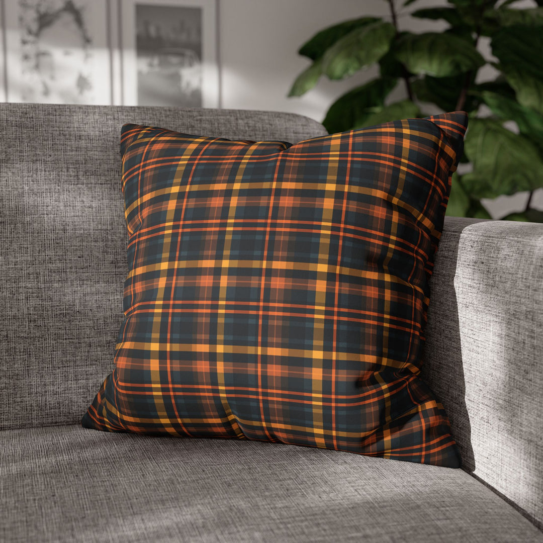 Microsuede Square Pillow Cover / Fall Plaid - Nathan