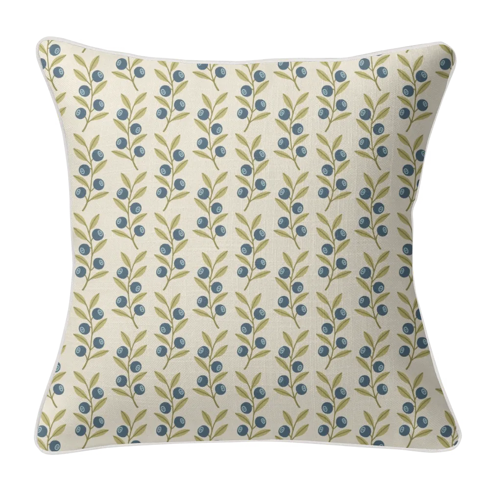 Sunlit Garden™ Piped Edge Throw Pillow – Blueberries