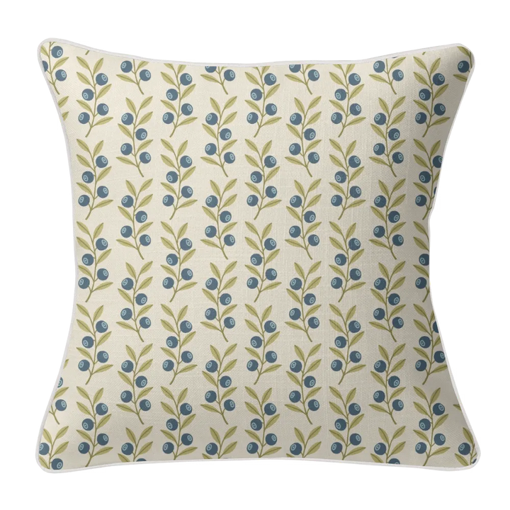 Sunlit Garden™ Piped Edge Throw Pillow – Blueberries
