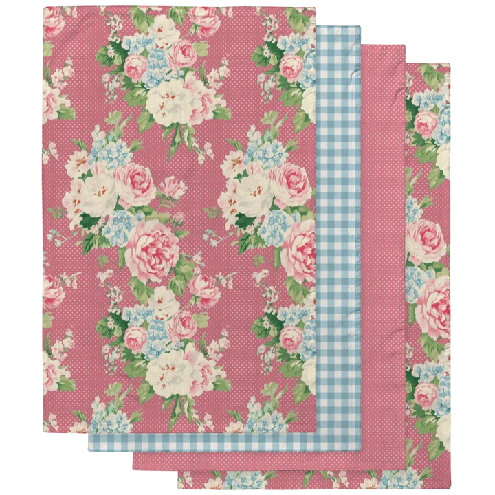 Emma – Peony Tea Towel Set (4) | Vintage Cottage Collection