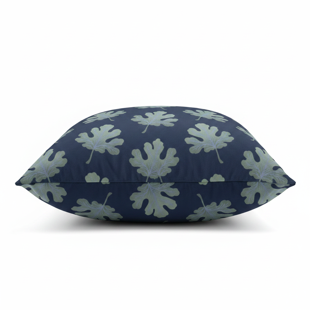 Verdant Fig™ Dutch Velvet Decorative Pillow - Stamped Fig (Ink &amp; Mineral)