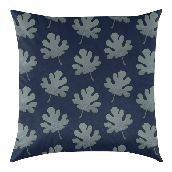 Verdant Fig™ Dutch Velvet Decorative Pillow - Stamped Fig (Ink &amp; Mineral)