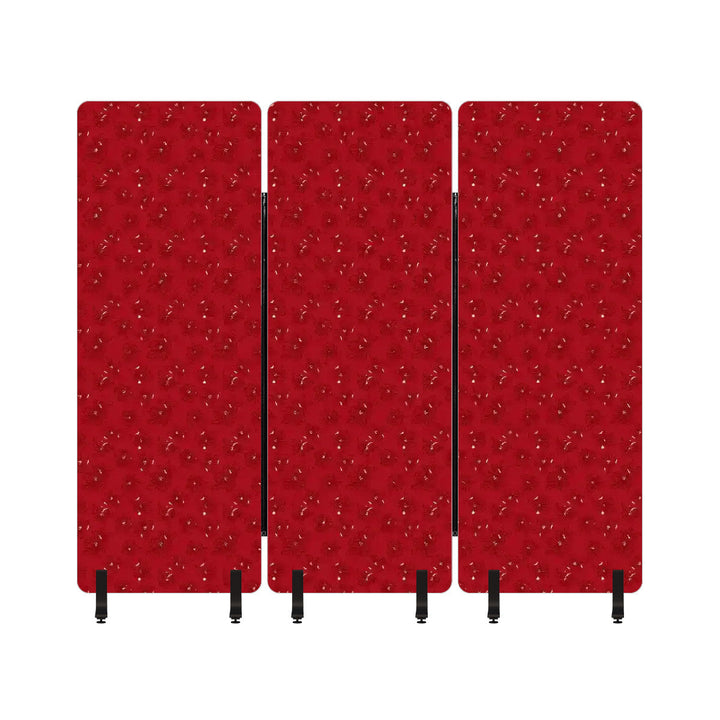 3 Panel Sound-Absorbing Room Divider / Dogwood Blossoms