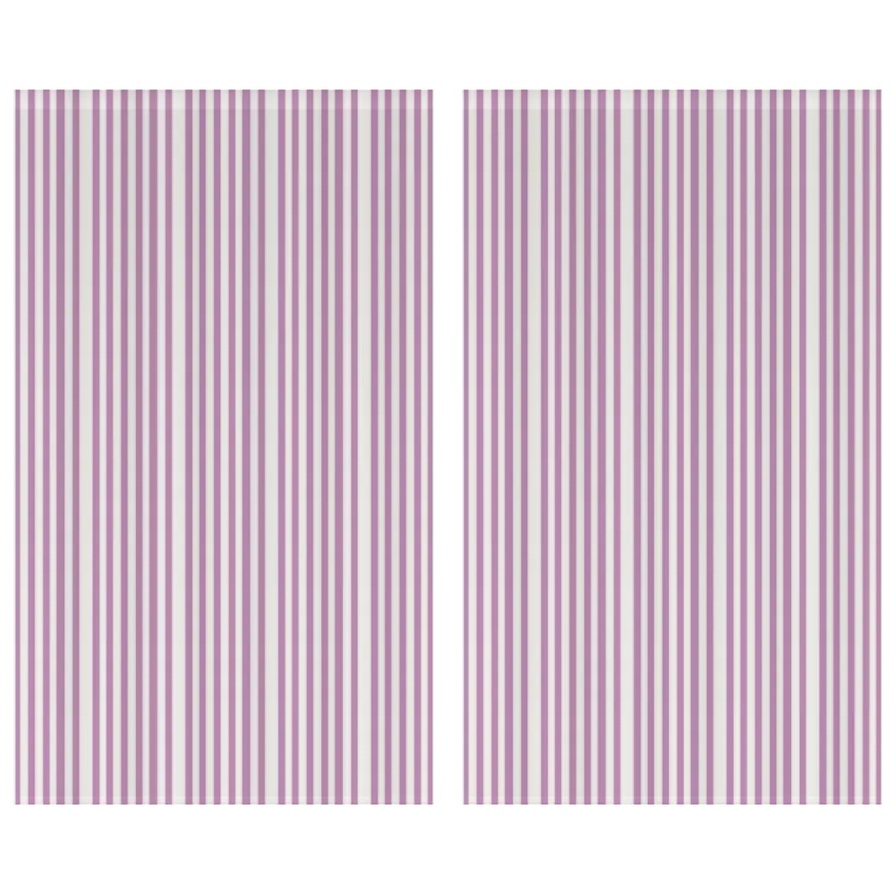 Window Curtain Set - Cotton Blend (2 Panels) | French Stripe - Vintage Lilac
