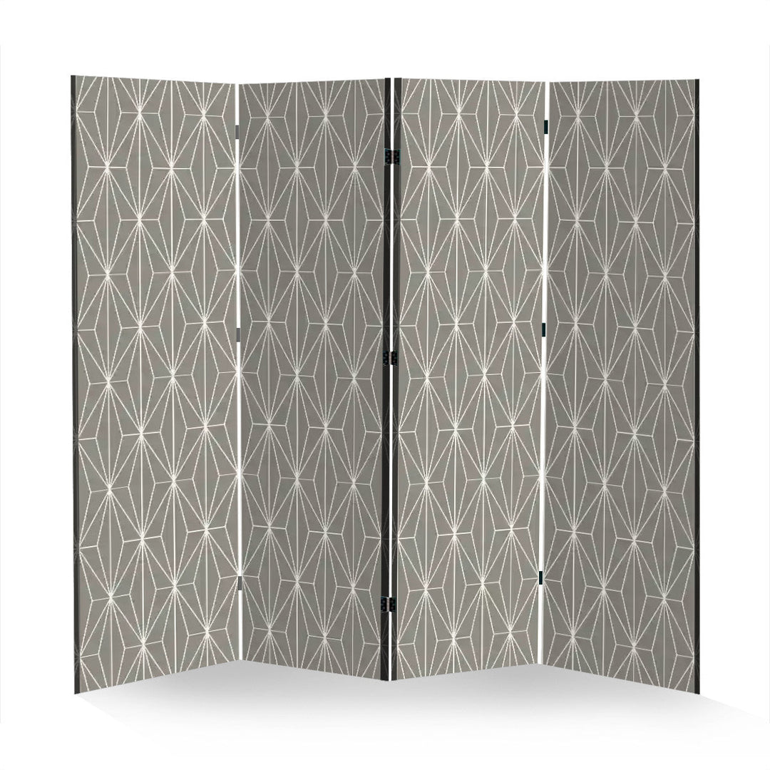 4 Panel Room Divider Folding Screen / Deco Diamonds