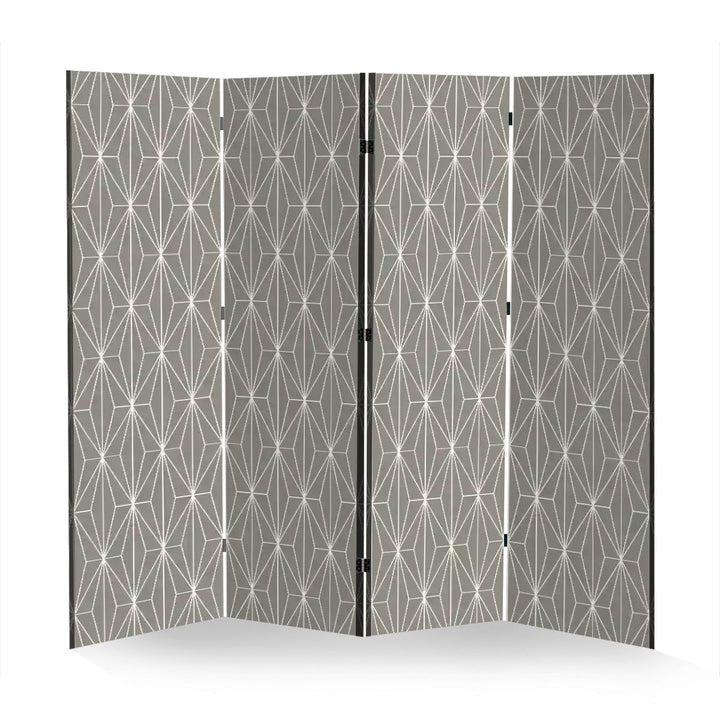 4 Panel Room Divider Folding Screen / Deco Diamonds