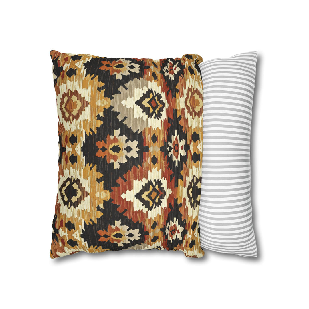 Microsuede Square Pillow Cover / Fall Ikat - Maple