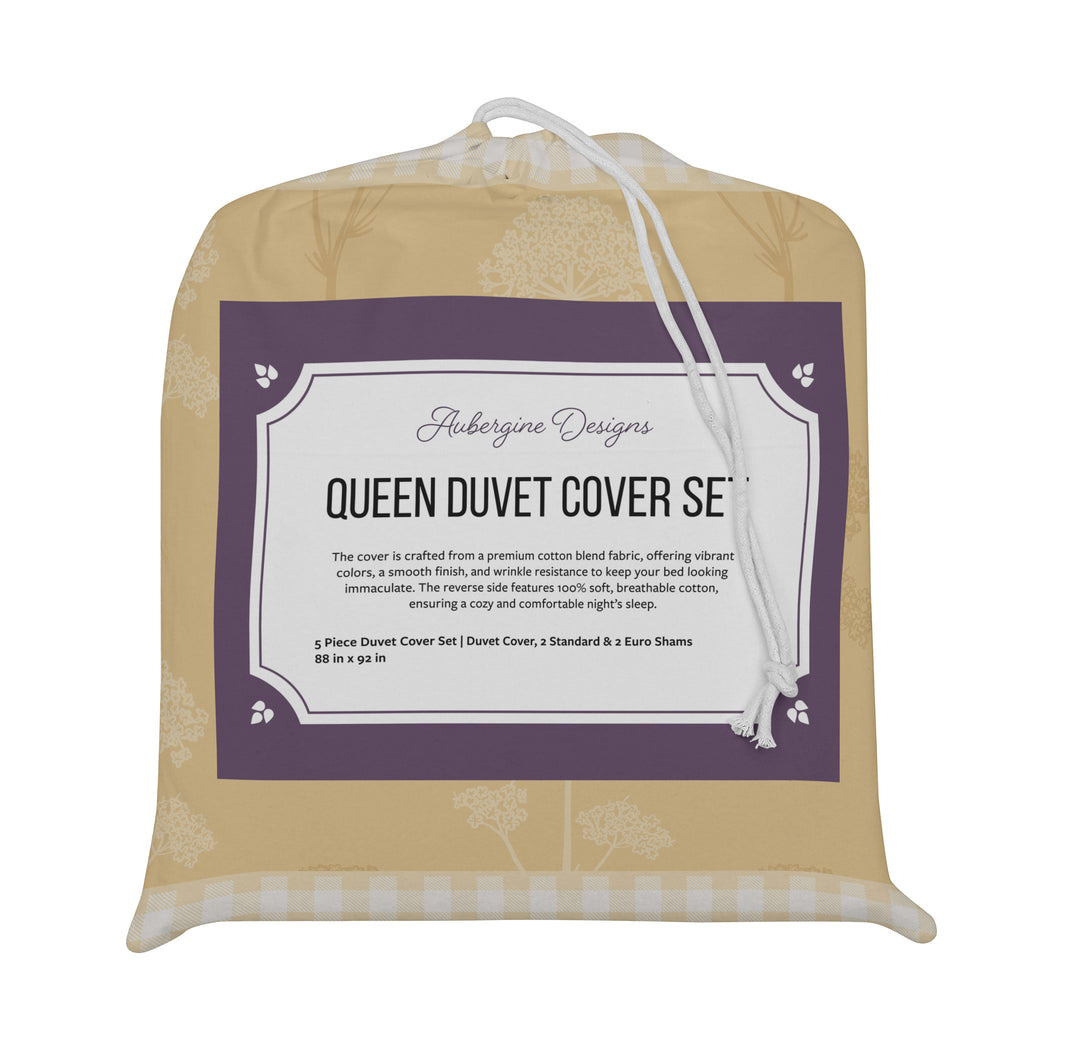 5 Piece Cotton Duvet Cover Set - Queen | Stem (SW - Naturally Refined Collection)