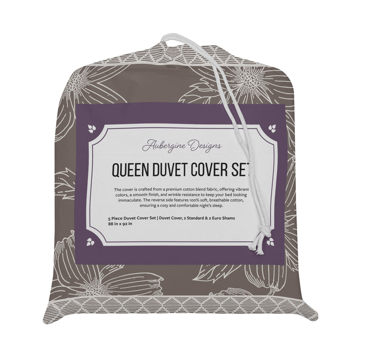 5 Piece Cotton Duvet Cover Set - Queen | Dogwood (SW - Naturally Refined Collection)