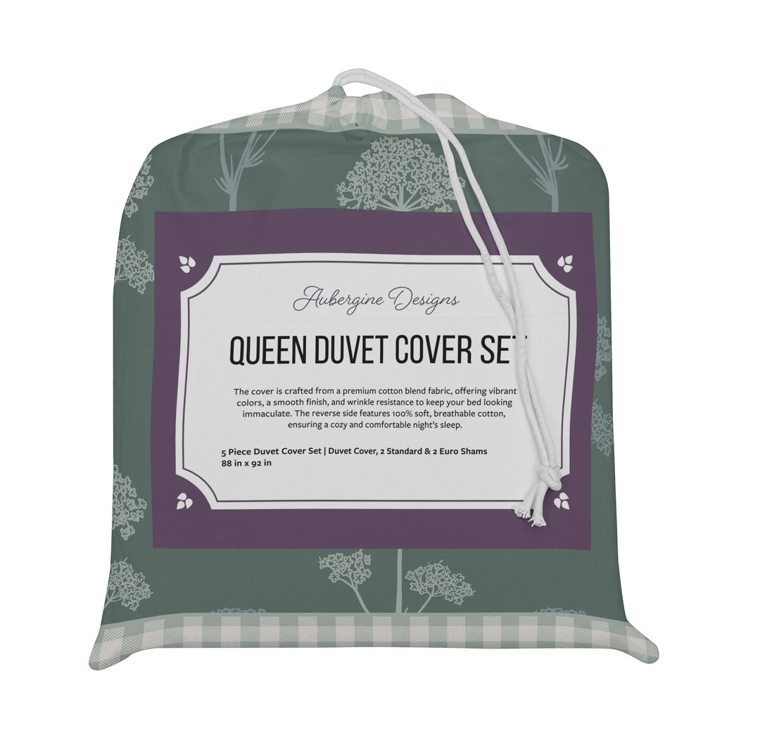 5 Piece Cotton Duvet Cover Set - Queen | Stem (SW - Naturally Refined Collection)