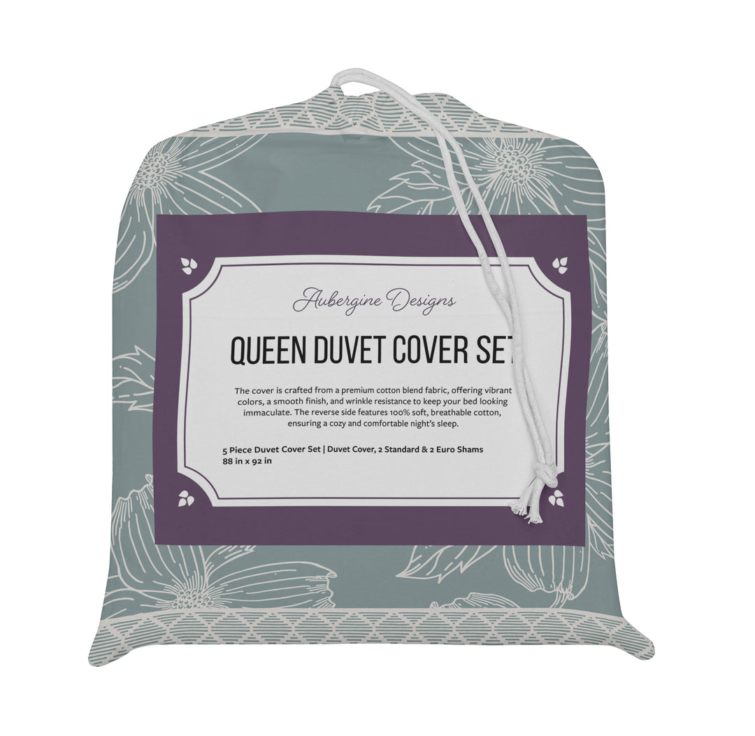 5 Piece Cotton Duvet Cover Set - Queen | Dogwood (SW - Naturally Refined Collection)