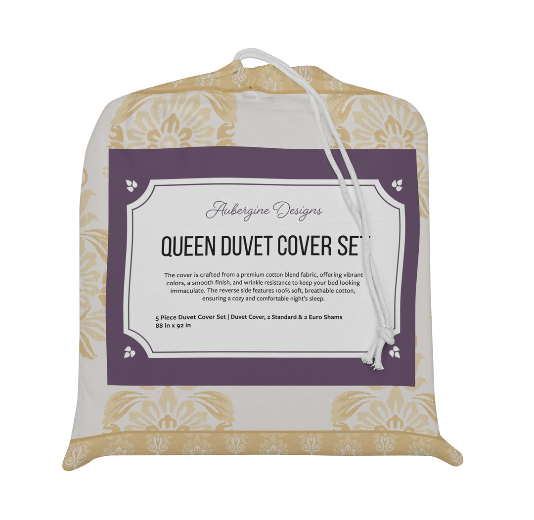 5 Piece Cotton Duvet Cover Set - Queen | Jaira (SW Naturally Refined Collection)