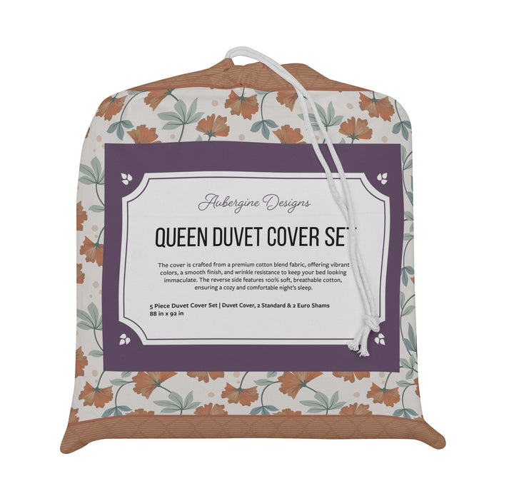 5 Piece Cotton Duvet Cover Set - Queen | Danzin (SW Naturally Refined Collection)