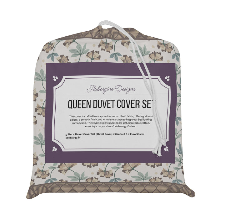 5 Piece Cotton Duvet Cover Set - Queen | Danzin (SW Naturally Refined Collection)