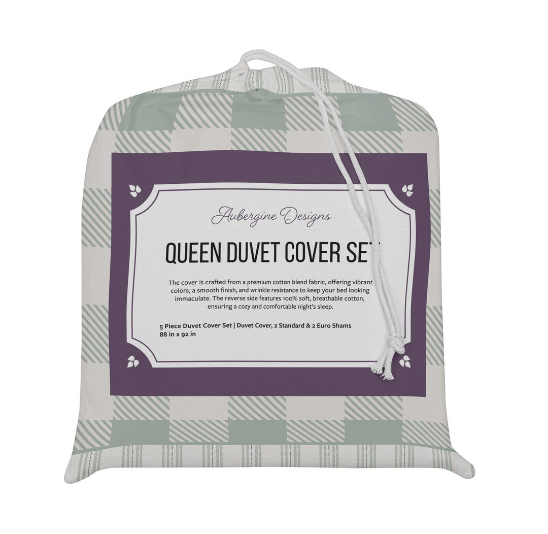 5 Piece Cotton Duvet Cover Set - Queen | Buffalo Check (SW Naturally Refined Collection)