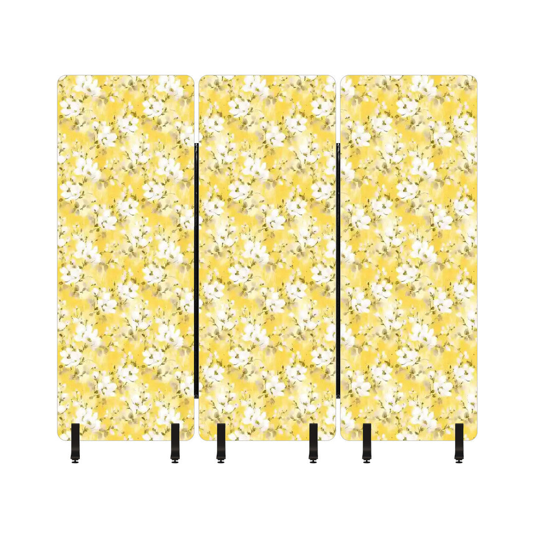 3 Panel Sound-Absorbing Room Divider / Distressed Cotton Blossom