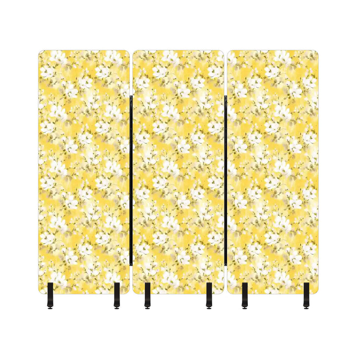 3 Panel Sound-Absorbing Room Divider / Distressed Cotton Blossom