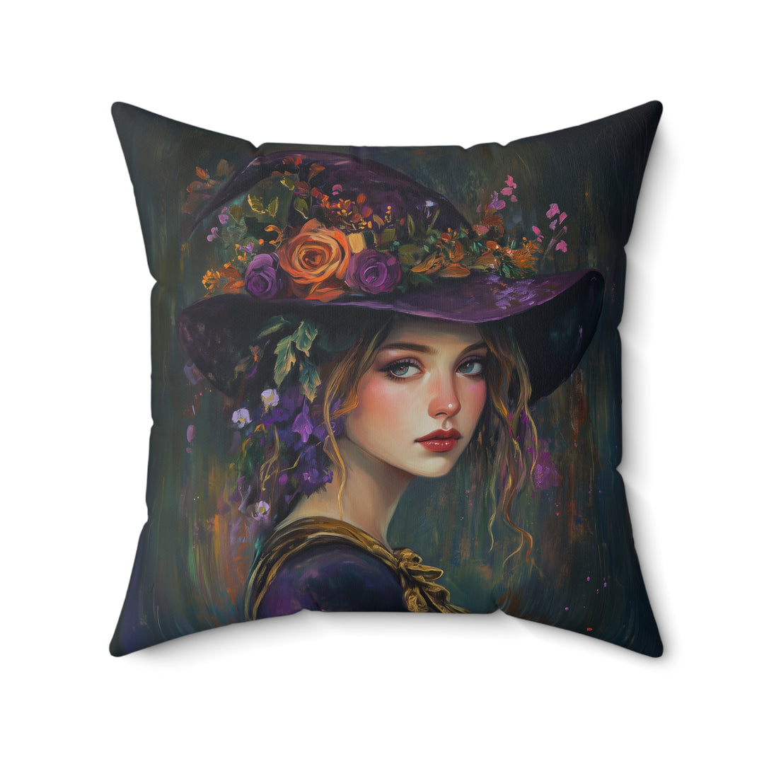 Microsuede Cushion / Halloween Art / Witch - Heliotrope /