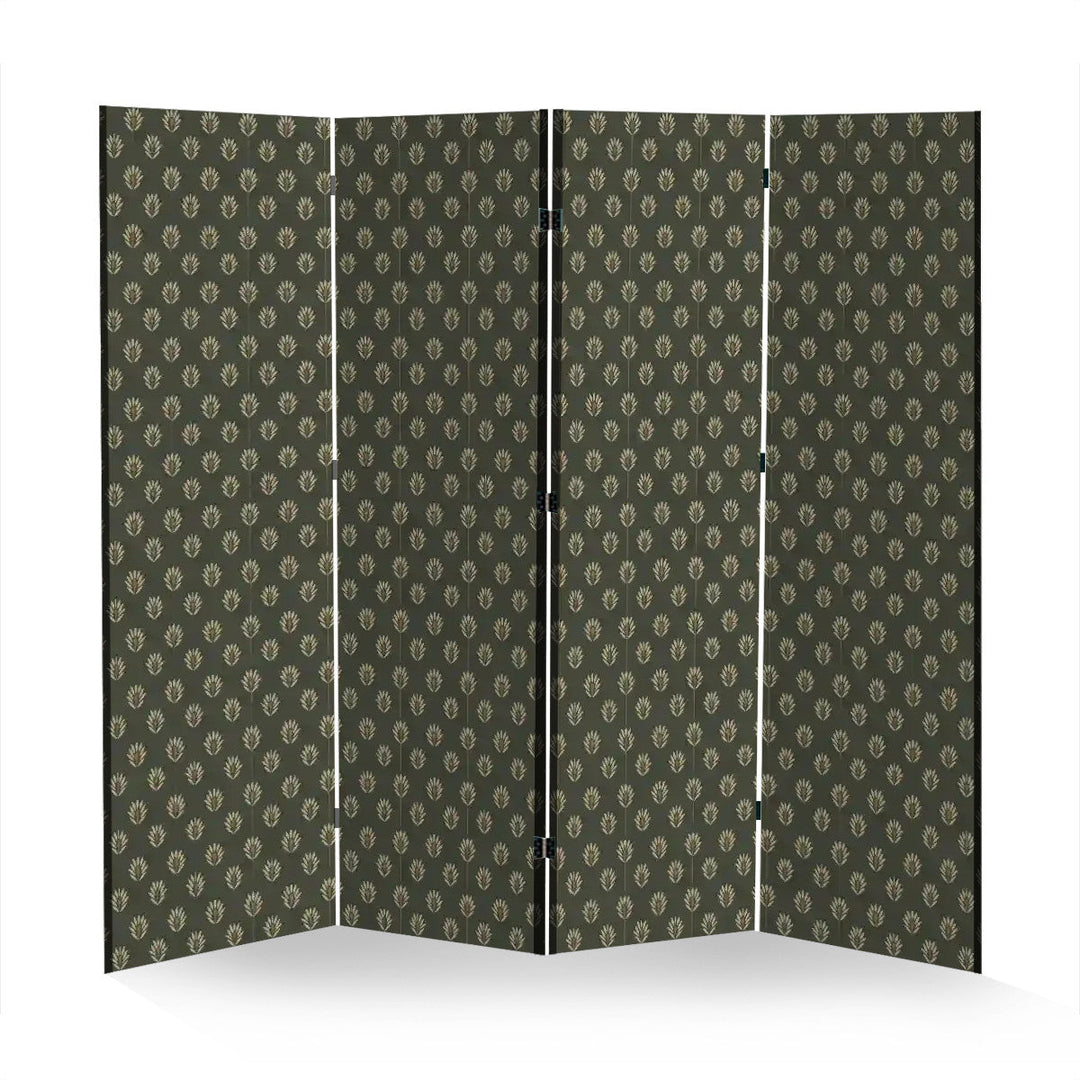 4 Panel Room Divider Folding Screen / Fronds