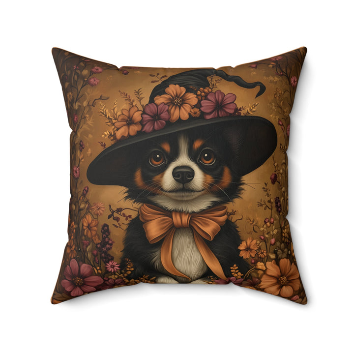 Microsuede Cushion / Halloween Art / Boho Dog