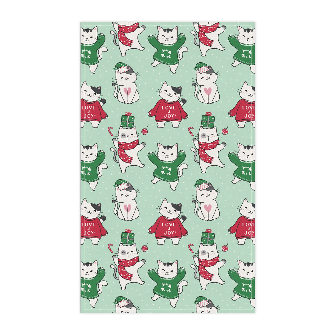 Cotton Twill Tea Towel / Merry Catmus Collection / Pattern