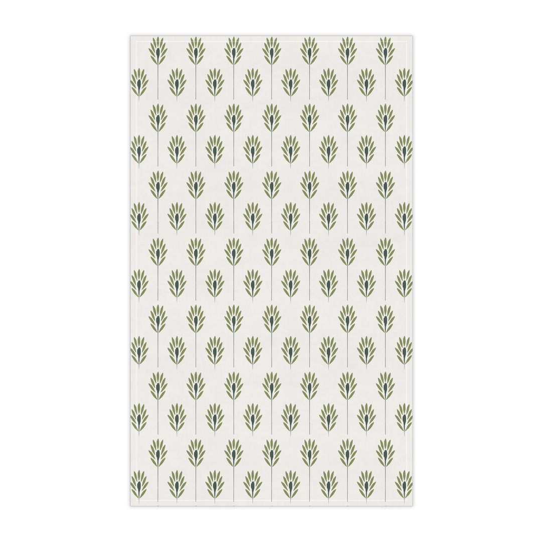 Cotton Twill Tea Towel / Fronds - Color + White