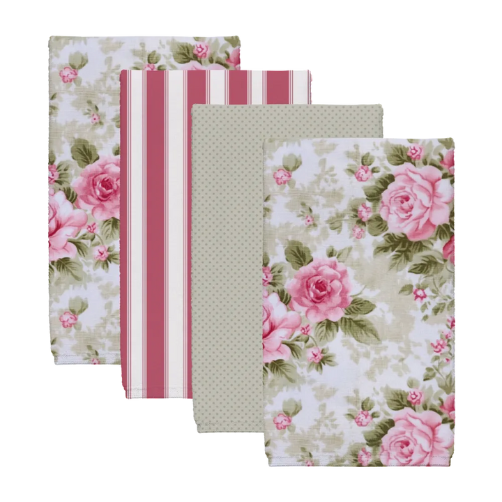 Shelaugeh Tea Towel Set (4) | Vintage Cottage Collection