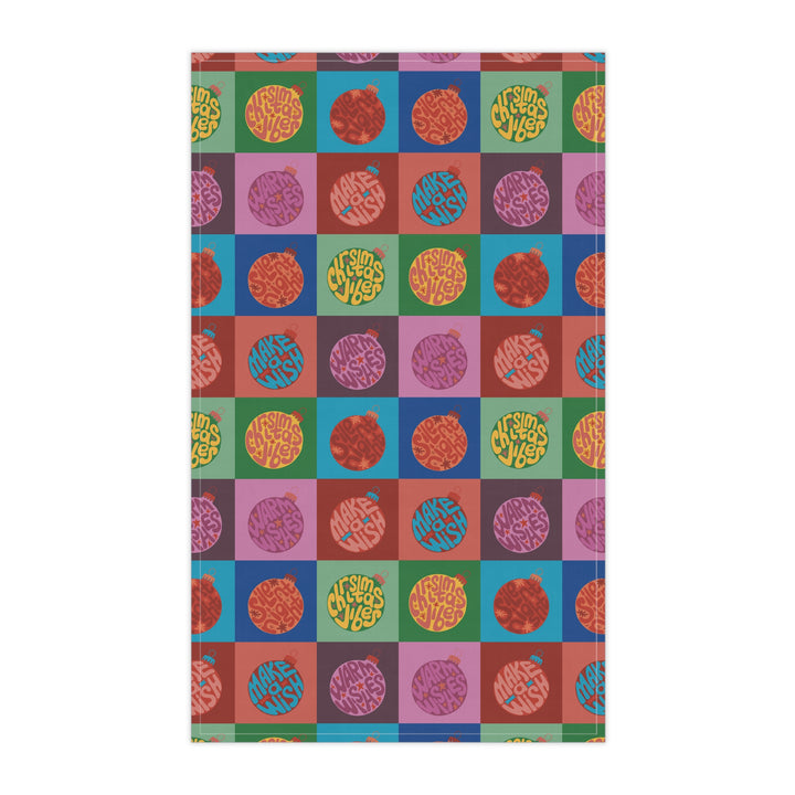 Cotton Twill Tea Towel / Christmas Vibes / Bright or Retro Color Choices