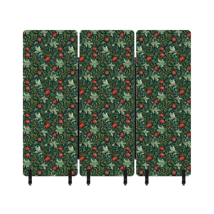 3 Panel Sound-Absorbing Room Divider / Tree Fruits - William Morris Inspired Collection